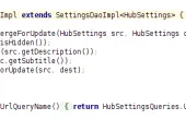 DAO for work with data DAO class allows to obtain the settings from the database and save the earlier edited settings for the so-called hubs (groups).